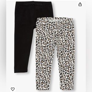 The Children's Place Girls' Leopard and black Capri Leggings 2-Pack, size: 14